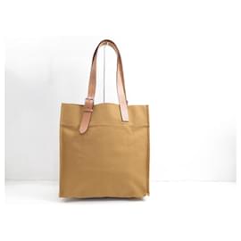 Hermès-NINE HERMES ETRIVIERE YELLOW CANVAS TOTE HAND BAG PURSE-Yellow