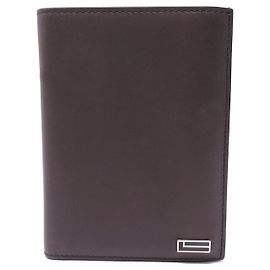 NINE LANCEL A07230 BROWN LEATHER CARD HOLDER WALLET Brown