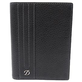 NINE ST DUPONT WALLET CARD HOLDER GRAINED LEATHER BLACK NEW WALLET Black