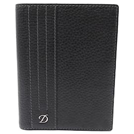St Dupont-NINE ST DUPONT WALLET CARD HOLDER GRAINED LEATHER BLACK NEW WALLET-Black
