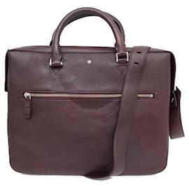 Montblanc-NEW MONTBLANC BRIEFCASE MEISTERSTUCK SFUMATO DOCUMENT BAG-Dark red