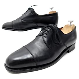 JM Weston-JM WESTON 500 DERBY RIGHT TOE SHOES 8.5E 42.5 BLACK LEATHER-Black