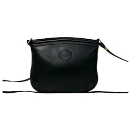 Gucci-Sac à épaule en cuir Gucci Vintage GG Logo Mini 02329 en excellent état-Noir