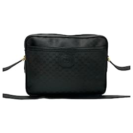 Gucci-Gucci Microguccissima Crossbody Bag  Leather Crossbody Bag in Very Good Condition-Black