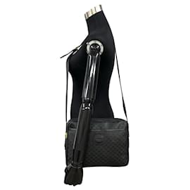 Gucci-Gucci Microguccissima Crossbody Bag  Leather Crossbody Bag in Very Good Condition-Black