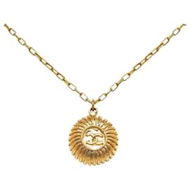 Chanel-Chanel Chanel Vintage Coco Mark Medal Necklace Metal Necklace in Very Good-Golden