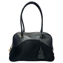 Prada-Prada Mini Boston Bag Leather Handbag in Very Good Condition-Black