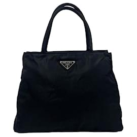 Prada-Prada Tessuto Handbag  Canvas Handbag in Very Good Condition-Black