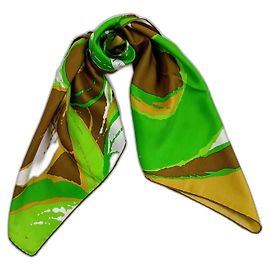Cachecol verde com flor Christian Dior Verde