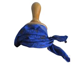 Christian Dior-Bandana/lenço de seda azul cigano.-Azul