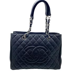 Chanel-Borsa tote in pelle caviar nera Chanel GST Coco Mark-Nero