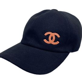 Chanel CC Black Baseball Cap with Coco Bead Embroidery Black