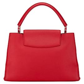 Louis Vuitton-SAC À MAIN EN CUIR CAPUCINES-Rouge