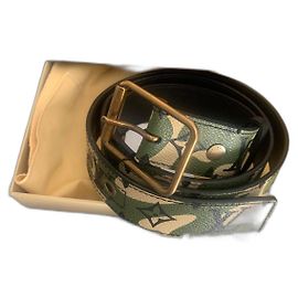 Cinto Louis Vuitton Takashi Murakami Monogramouflage Caqui