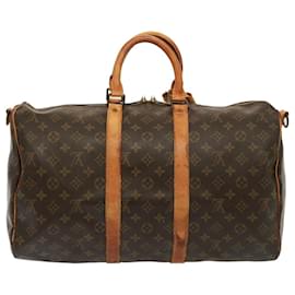 Louis Vuitton-LOUIS VUITTON Monogram Keepall Bandouliere 45 Bolsa Boston M41418 LV Auth 77169-Monograma