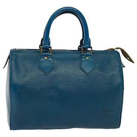 Louis Vuitton-LOUIS VUITTON Epi Speedy 25 Bolso de Mano Azul Toledo M43015 LV Auth 78936-Azul