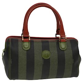 Fendi-Sac à main en toile Pecan FENDI marron noir Auth yk13082-Marron,Noir