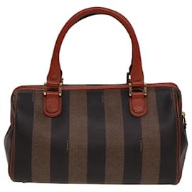 Fendi-Sac à main en toile Pecan FENDI marron noir Auth yk13082-Marron,Noir