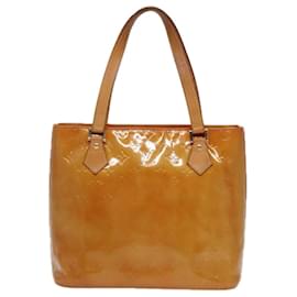 Louis Vuitton-LOUIS VUITTON Sac à main Houston Monogram Vernis Beige M91004 LV Auth 78703-Beige