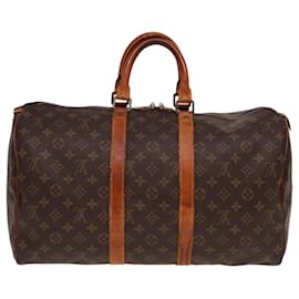 Louis Vuitton-LOUIS VUITTON Monogram Keepall 45 Bolsa Boston M41428 LV Auth 77950-Monograma