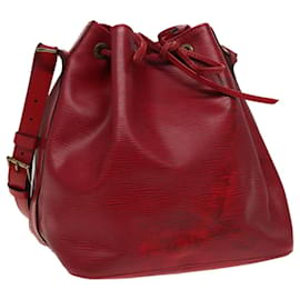 Louis Vuitton-LOUIS VUITTON Epi Petit Noe Sac à épaule Rouge M44107 LV Auth 77898-Rouge