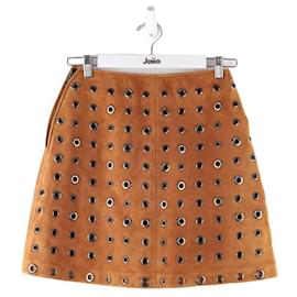 Autre Marque-Suede mini skirt-Brown