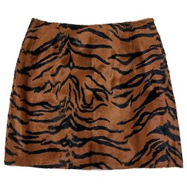 Versace Jeans Couture Versace mini skirt with tiger pattern 90s Brown Black