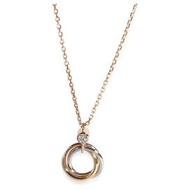Colar de moda Cartier Trinity em ouro 18k 3 tons 0,05 CTW Outro