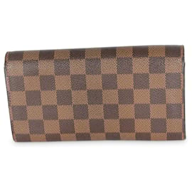 Louis Vuitton-Portefeuille Sarah en toile Damier Ebene Louis Vuitton-Marron