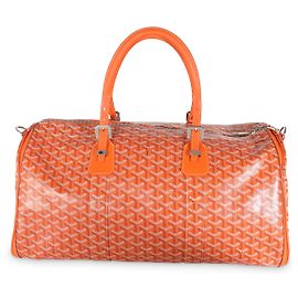 Goyard Orange Goyardine Canvas Boston 50 Orange