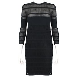 Robe à bande semi-transparente Alexander McQueen Noir
