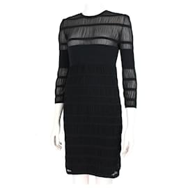 Alexander Mcqueen-Alexander McQueen Semi-Sheer Banded Dress-Black
