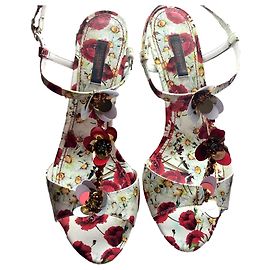 Sandali Dolce & Gabbana in pelle con stampa margherite e papaveri Altro