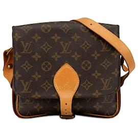 Louis Vuitton-Louis Vuitton Brown Monogram Cartouchiere MM-Brown