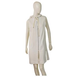 Vestido mini blanco sin mangas con capucha Twin Set Simona Barbieri XS Blanco