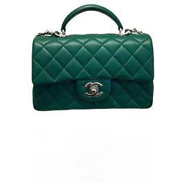 Sac à main classique Chanel Vert