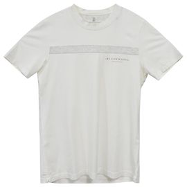 Camiseta 'Be Conscious' en algodón crema de Brunello Cucinelli Blanco Crudo