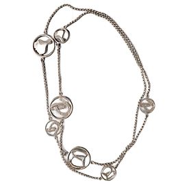 Hermès Collana Equestre Argento 35" Lunga Catena Belcher Ferradura Silver hardware