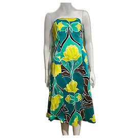 Coast Vestido floral sem alças com corpete com aros Multicor