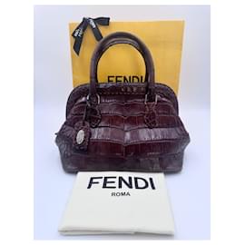Fendi-Fendi Selleria édition limitée crocodile-Marron