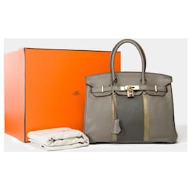 Hermès-Sac HERMES Birkin 30 en Cuir Gris - 102014-Gris