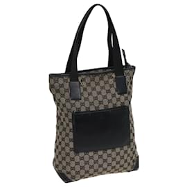 Gucci-GUCCI GG Canvas Tote Bag Beige 019 0401 Auth 78908-Beige