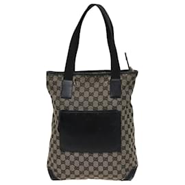 Gucci-GUCCI GG Canvas Tote Bag Beige 019 0401 Auth 78908-Beige