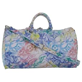 Louis Vuitton-LOUIS VUITTON Monogram Pastel Keepall Bandouliere 50 Borsa M57486 LV Auth 77999S-Blu