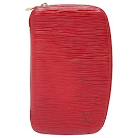 Louis Vuitton-LOUIS VUITTON Agenda Geode Epi Cartera Roja M63877 LV Auth 79196-Roja