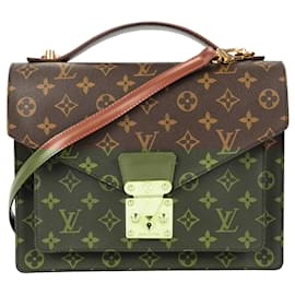 Louis Vuitton-Louis Vuitton Canvas Monogram Monceau Handbag-Brown