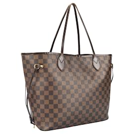 Louis Vuitton-Sac à shopper Louis Vuitton Damier Ebene Monogram Neverfull MM-Marron