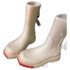 Off white rubber boots Cream
