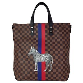 Tote Atlas Zebra Damier Ébène Savane Louis Vuitton Marron