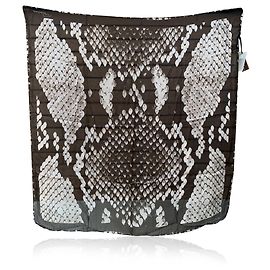 Roberto Cavalli Black and White Chiffon Silk Snake Pattern Black